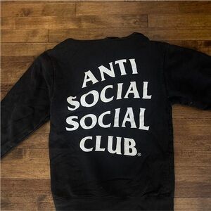 Anti Social Social Club Black and White Crewneck Sweater